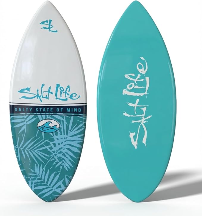 SALT LIFE Fiberglass Compression Skimboard – High-Performance Beach Skim Board for Kids, Teens & Adults – Lightweight Durable Design for Flatland & Shorebreak – 38, 42, 44, 53 in