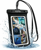 Salt Life Waterproof Phone Bag Sleeve – IPX8 100% Waterproof Protection, Universal Phone Pouch with Touchscreen Clear Window, Secure Seal Closure & Lanyard for Beach, Pool, Kayak & Travel (Aqua)