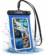 Salt Life Waterproof Phone Bag Sleeve – IPX8 100% Waterproof Protection, Universal Phone Pouch with Touchscreen Clear Window, Secure Seal Closure & Lanyard for Beach, Pool, Kayak & Travel (Aqua)