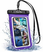 Salt Life Waterproof Phone Bag Sleeve – IPX8 100% Waterproof Protection, Universal Phone Pouch with Touchscreen Clear Window, Secure Seal Closure & Lanyard for Beach, Pool, Kayak & Travel (Aqua)