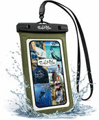 Salt Life Waterproof Phone Bag Sleeve – IPX8 100% Waterproof Protection, Universal Phone Pouch with Touchscreen Clear Window, Secure Seal Closure & Lanyard for Beach, Pool, Kayak & Travel (Aqua)