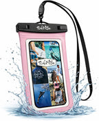 Salt Life Waterproof Phone Bag Sleeve – IPX8 100% Waterproof Protection, Universal Phone Pouch with Touchscreen Clear Window, Secure Seal Closure & Lanyard for Beach, Pool, Kayak & Travel (Aqua)