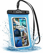 Salt Life Waterproof Phone Bag Sleeve – IPX8 100% Waterproof Protection, Universal Phone Pouch with Touchscreen Clear Window, Secure Seal Closure & Lanyard for Beach, Pool, Kayak & Travel (Aqua)