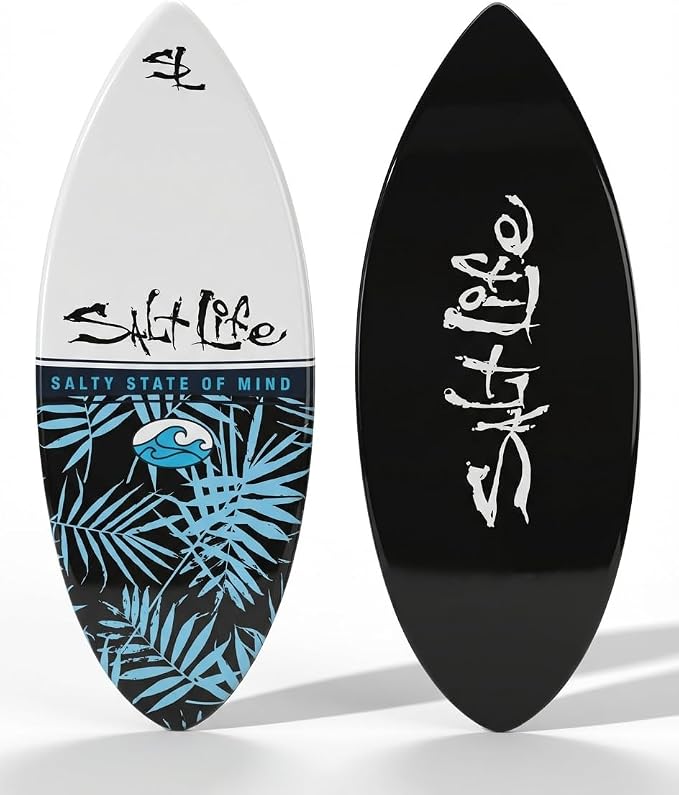 SALT LIFE Fiberglass Compression Skimboard – High-Performance Beach Skim Board for Kids, Teens & Adults – Lightweight Durable Design for Flatland & Shorebreak – 38, 42, 44, 53 in