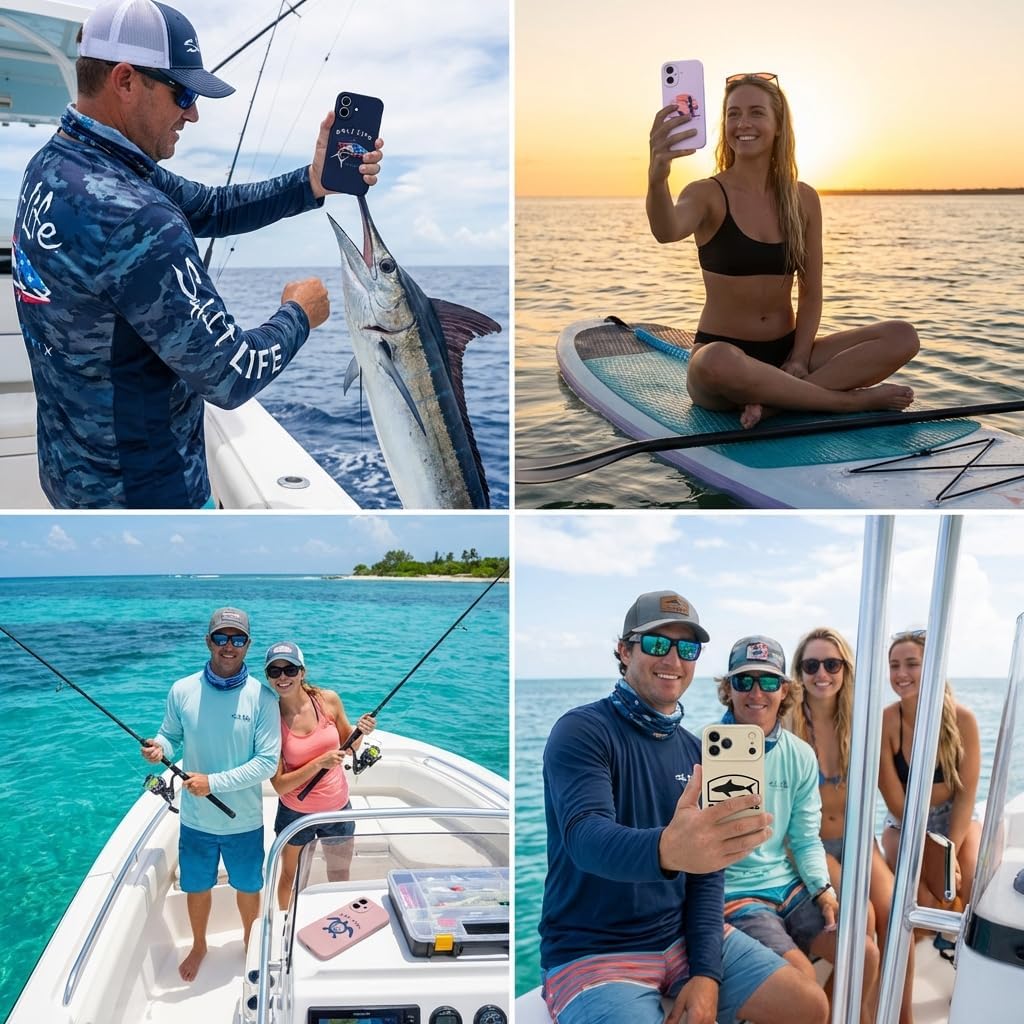 Salt Life Case for iPhone 16 & iPhone 17, Slim Shock-Absorbing Protective Phone Cover, Soft-Touch Grip, Wireless Charging Compatible with Raised Camera Protection