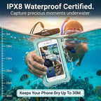 Salt Life Waterproof Phone Bag Sleeve – IPX8 100% Waterproof Protection, Universal Phone Pouch with Touchscreen Clear Window, Secure Seal Closure & Lanyard for Beach, Pool, Kayak & Travel (Aqua)