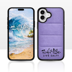 Salt Life Case for iPhone 16 & iPhone 17, Quilted Soft-Touch Silicone Phone Cover, Shock-Absorbing Protective Case with Puffy Cushion Grip (Sand, iPhone 16)