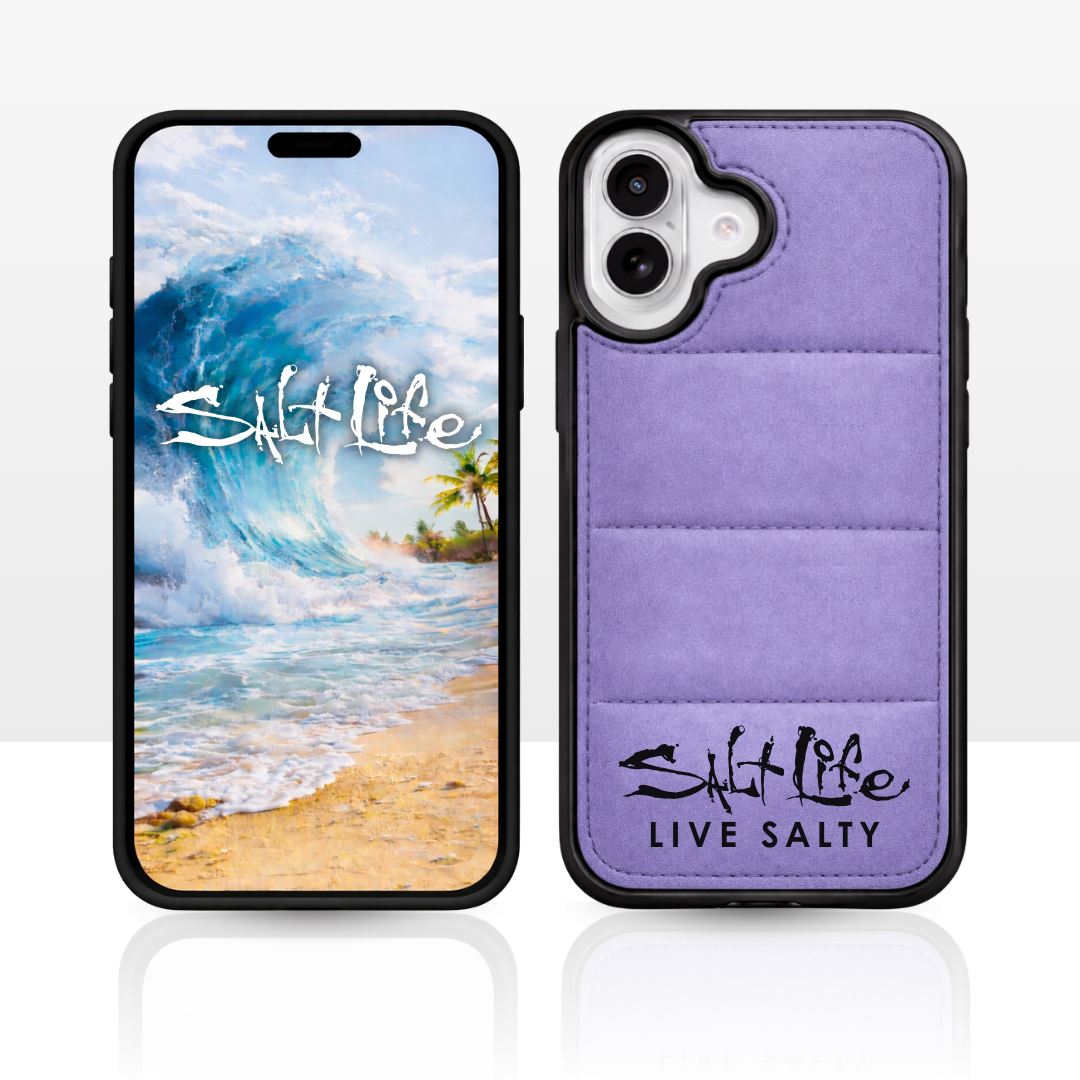 Salt Life Case for iPhone 16 & iPhone 17, Quilted Soft-Touch Silicone Phone Cover, Shock-Absorbing Protective Case with Puffy Cushion Grip (Sand, iPhone 16)