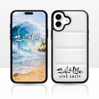 Salt Life Case for iPhone 16 & iPhone 17, Quilted Soft-Touch Silicone Phone Cover, Shock-Absorbing Protective Case with Puffy Cushion Grip (Sand, iPhone 16)