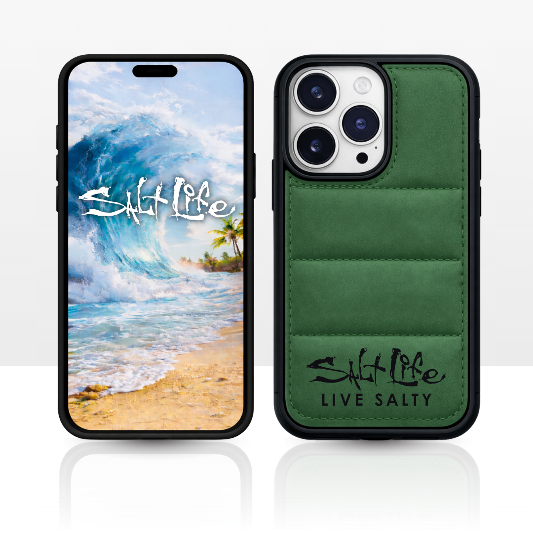 Salt Life Case for iPhone 16 & iPhone 17, Quilted Soft-Touch Silicone Phone Cover, Shock-Absorbing Protective Case with Puffy Cushion Grip (Sand, iPhone 16)