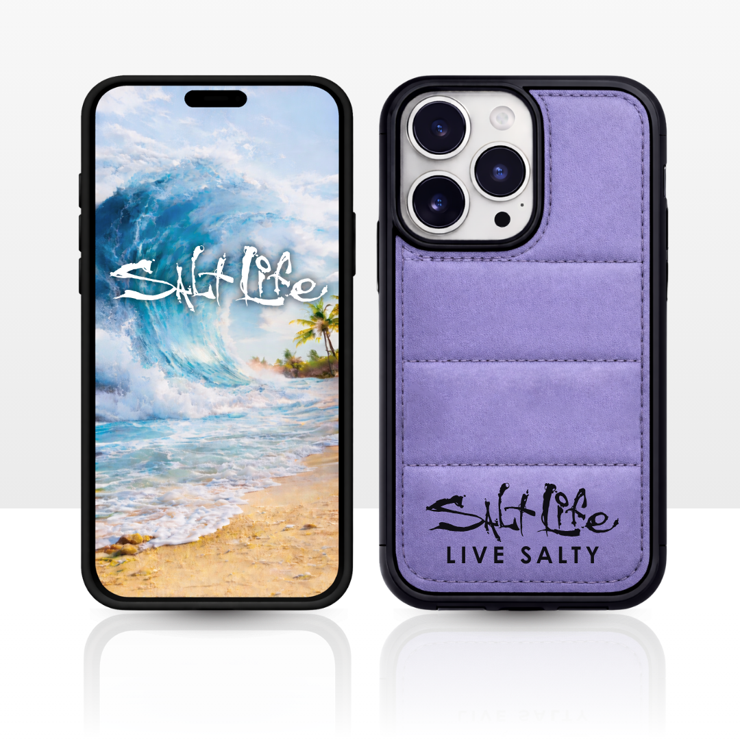 Salt Life Case for iPhone 16 & iPhone 17, Quilted Soft-Touch Silicone Phone Cover, Shock-Absorbing Protective Case with Puffy Cushion Grip (Sand, iPhone 16)