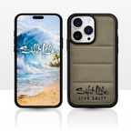 Salt Life Case for iPhone 16 & iPhone 17, Quilted Soft-Touch Silicone Phone Cover, Shock-Absorbing Protective Case with Puffy Cushion Grip (Sand, iPhone 16)
