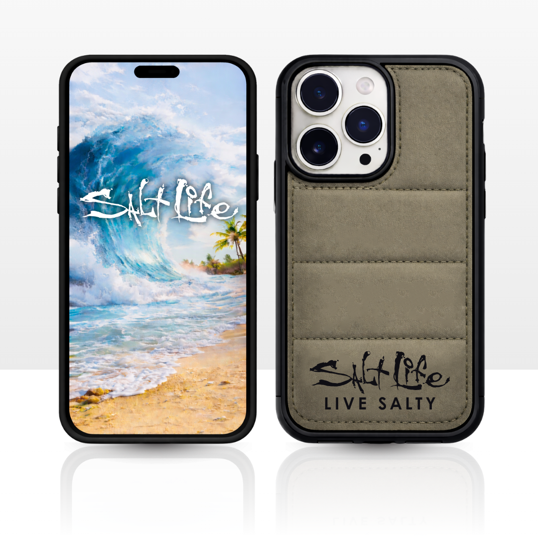 Salt Life Case for iPhone 16 & iPhone 17, Quilted Soft-Touch Silicone Phone Cover, Shock-Absorbing Protective Case with Puffy Cushion Grip (Sand, iPhone 16)