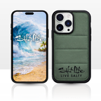 Salt Life Case for iPhone 16 & iPhone 17, Quilted Soft-Touch Silicone Phone Cover, Shock-Absorbing Protective Case with Puffy Cushion Grip (Sand, iPhone 16)